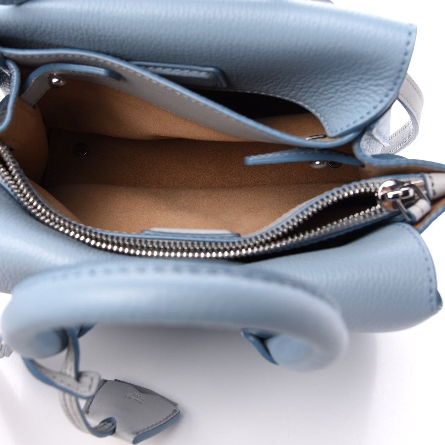Grained Calfskin Mini Milla Tote Sky Blue