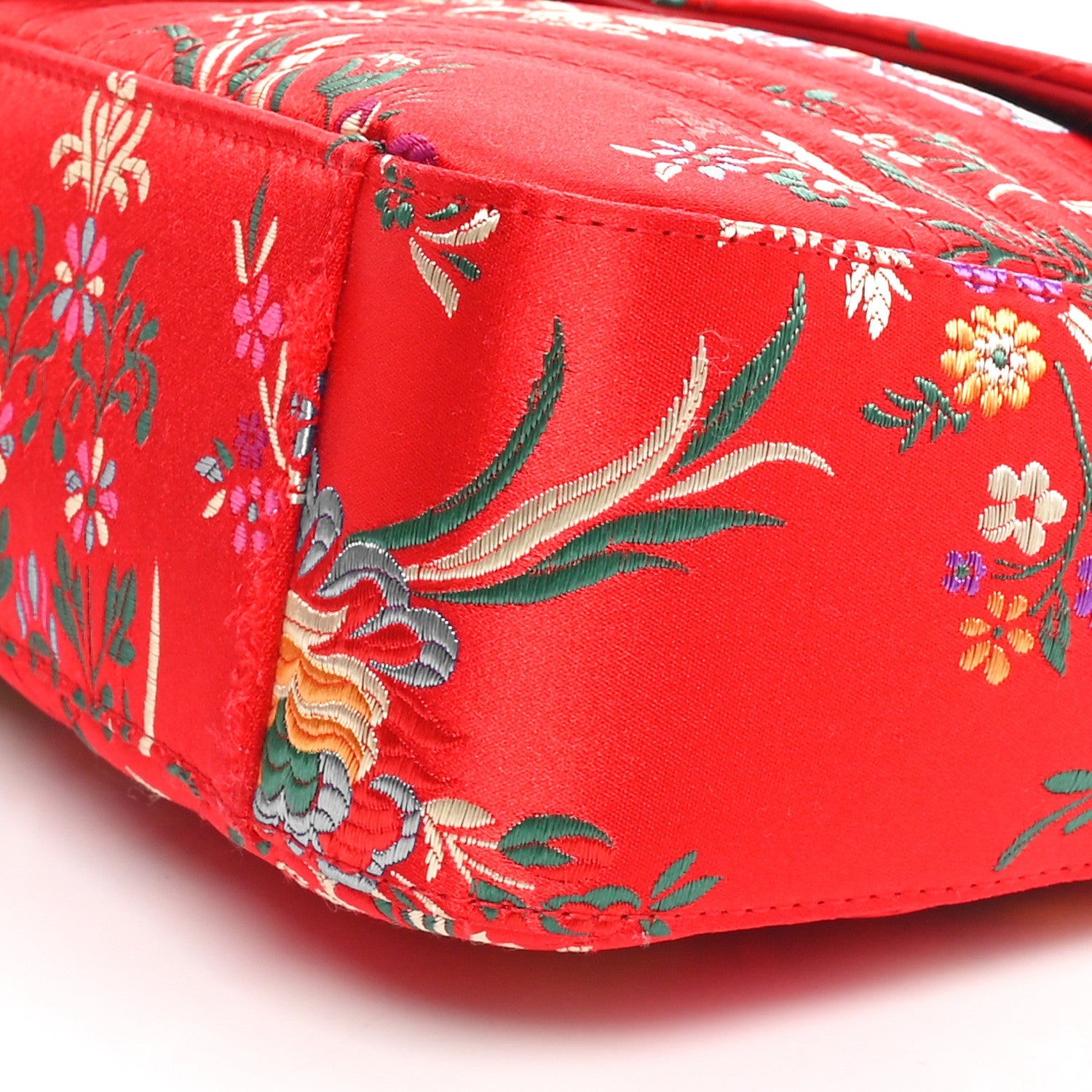 Gucci Jacquard Matelasse Floral Medium GG Marmont Shoulder Bag Red 10 of 11