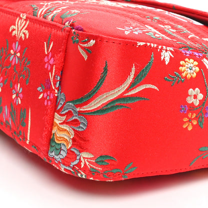 Gucci Jacquard Matelasse Floral Medium GG Marmont Shoulder Bag Red 10 of 11