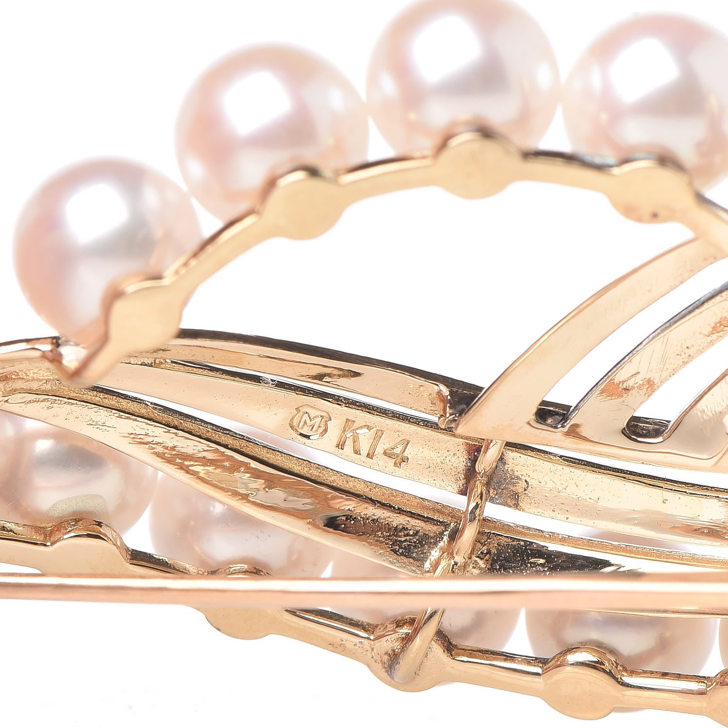 Mikimoto 14K Yellow Gold Akoya Pearl Brooch 4 of 4