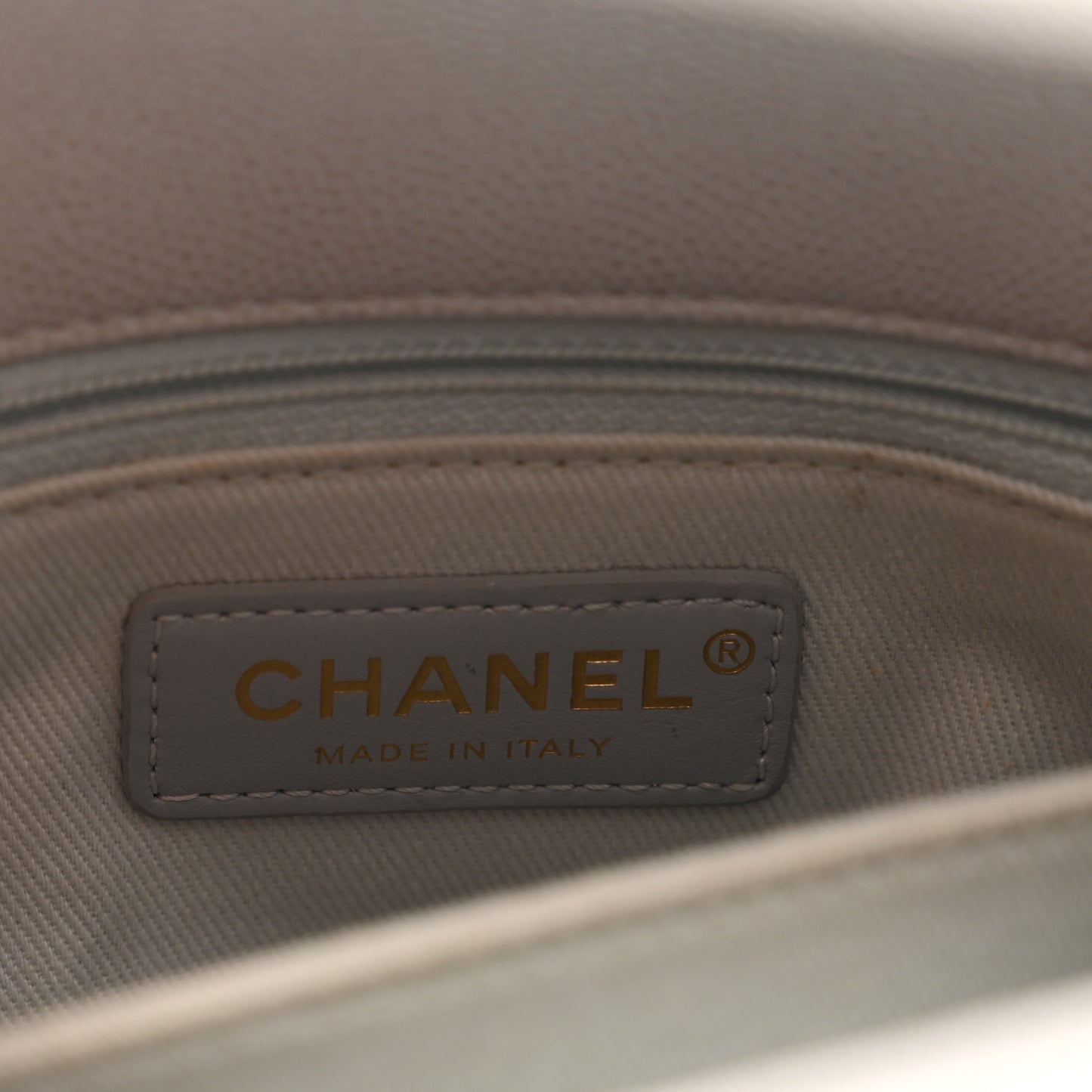 Caviar Quilted Mini Coco Handle Flap Light Grey