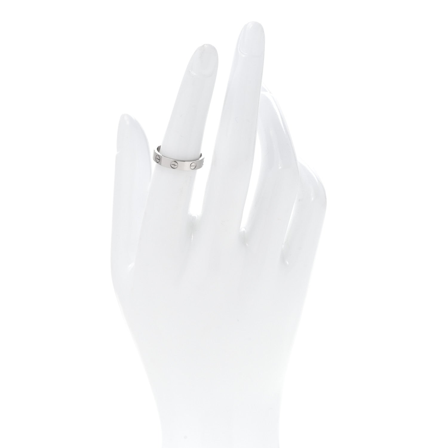 Cartier 18K White Gold 3.5mm LOVE Wedding Band Ring 51 5.75 2 of 4