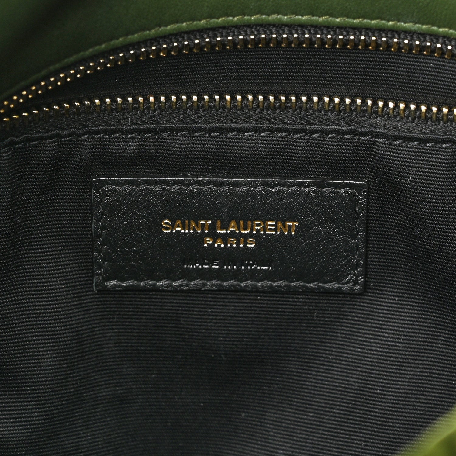 Saint Laurent Velvet Quilted Small Loulou Puffer Monogram Chain Satchel Kaki Musk 6 of 11