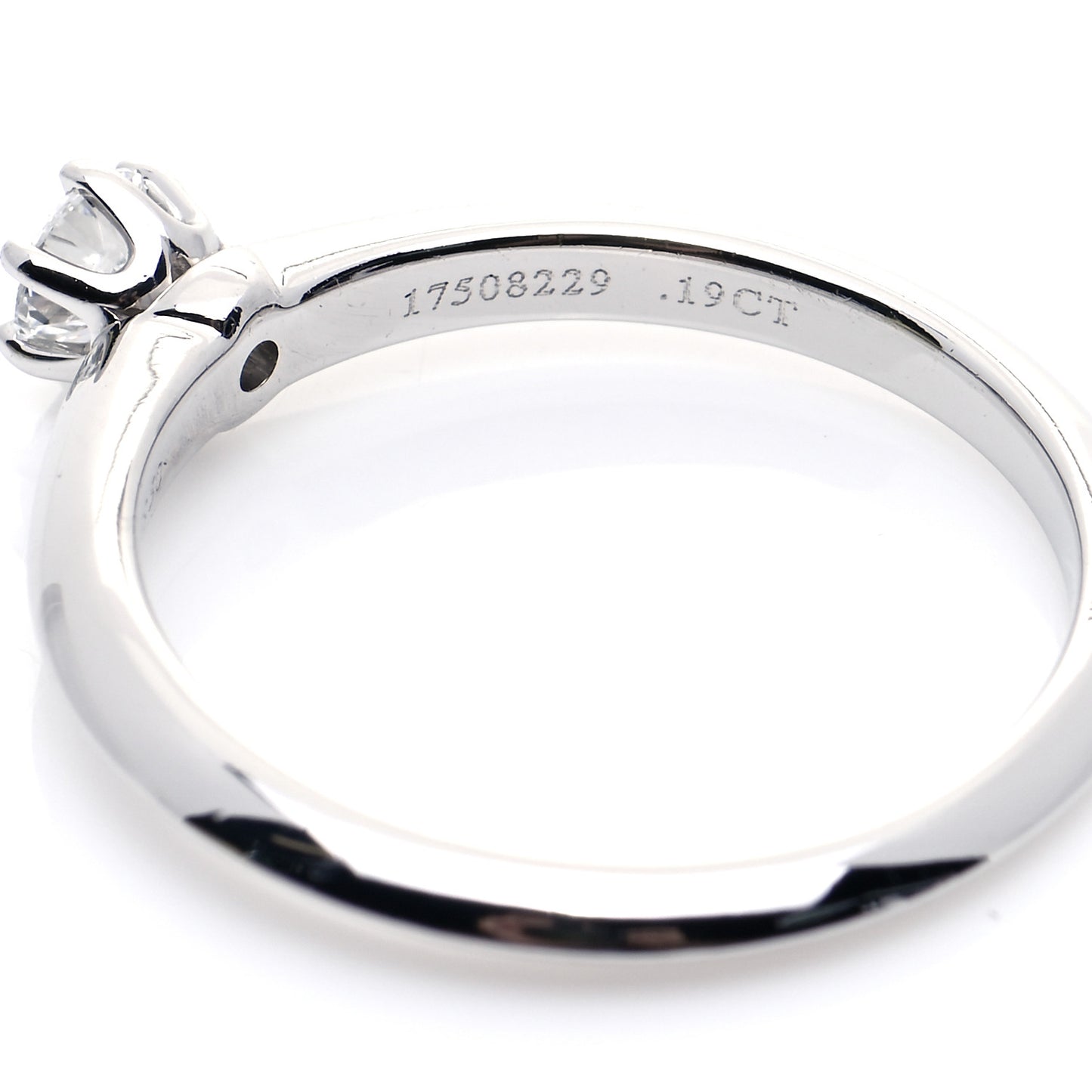 Platinum Diamond .19ct Solitaire Engagement Ring 51 5.75