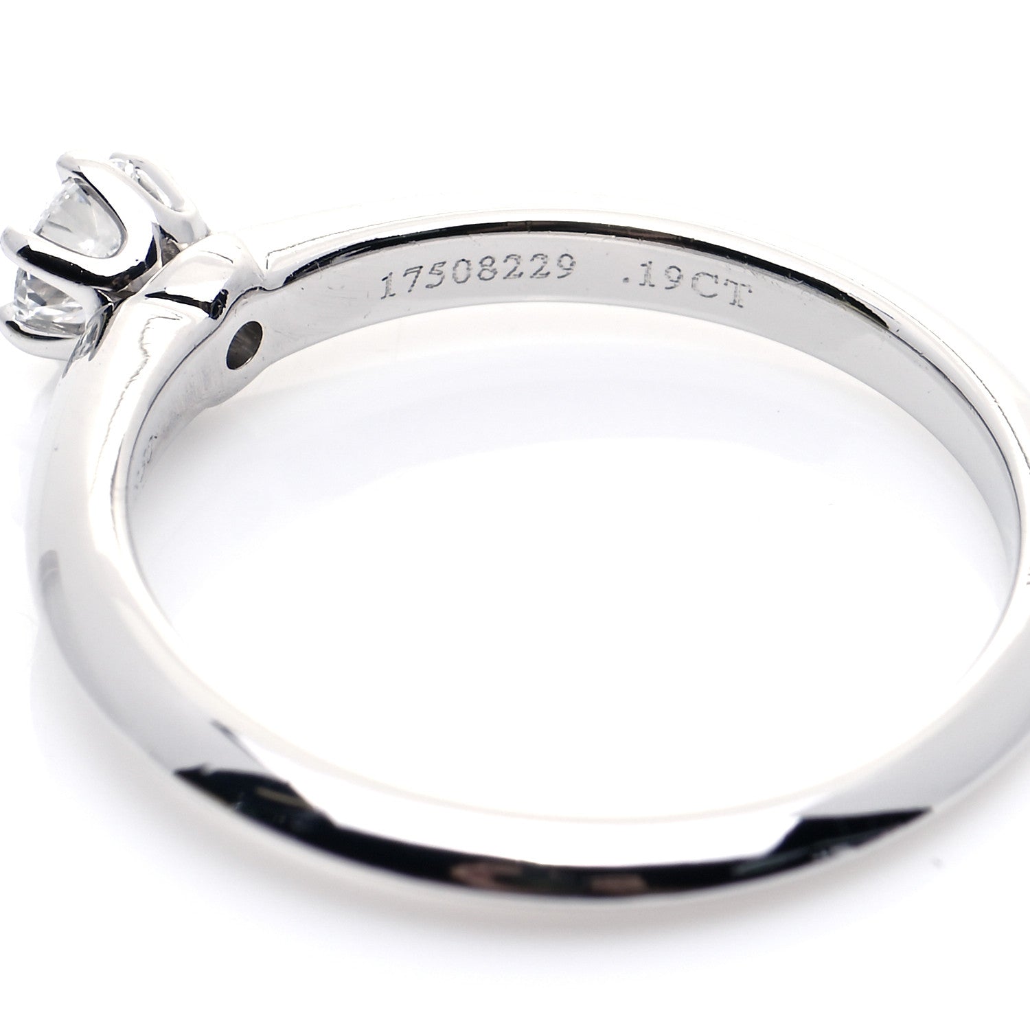 Tiffany Platinum Diamond .19ct Solitaire Engagement Ring 51 5.75 5 of 6