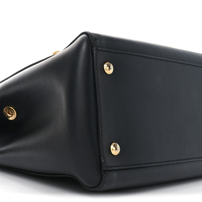 Fendi Vitello Baltico Studded Dotcom Satchel Black 9 of 10