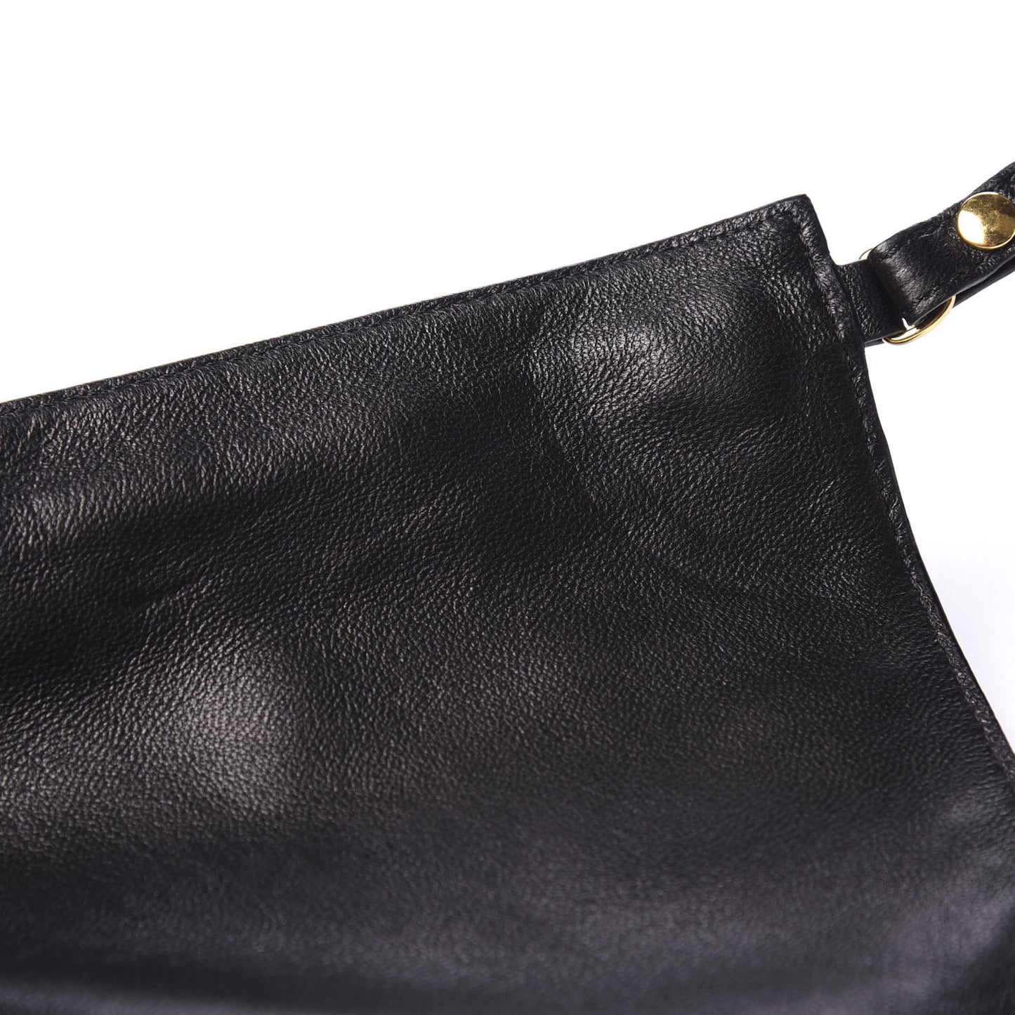 Ramskin Large Alix Padlock Zip Shoulder Bag Black