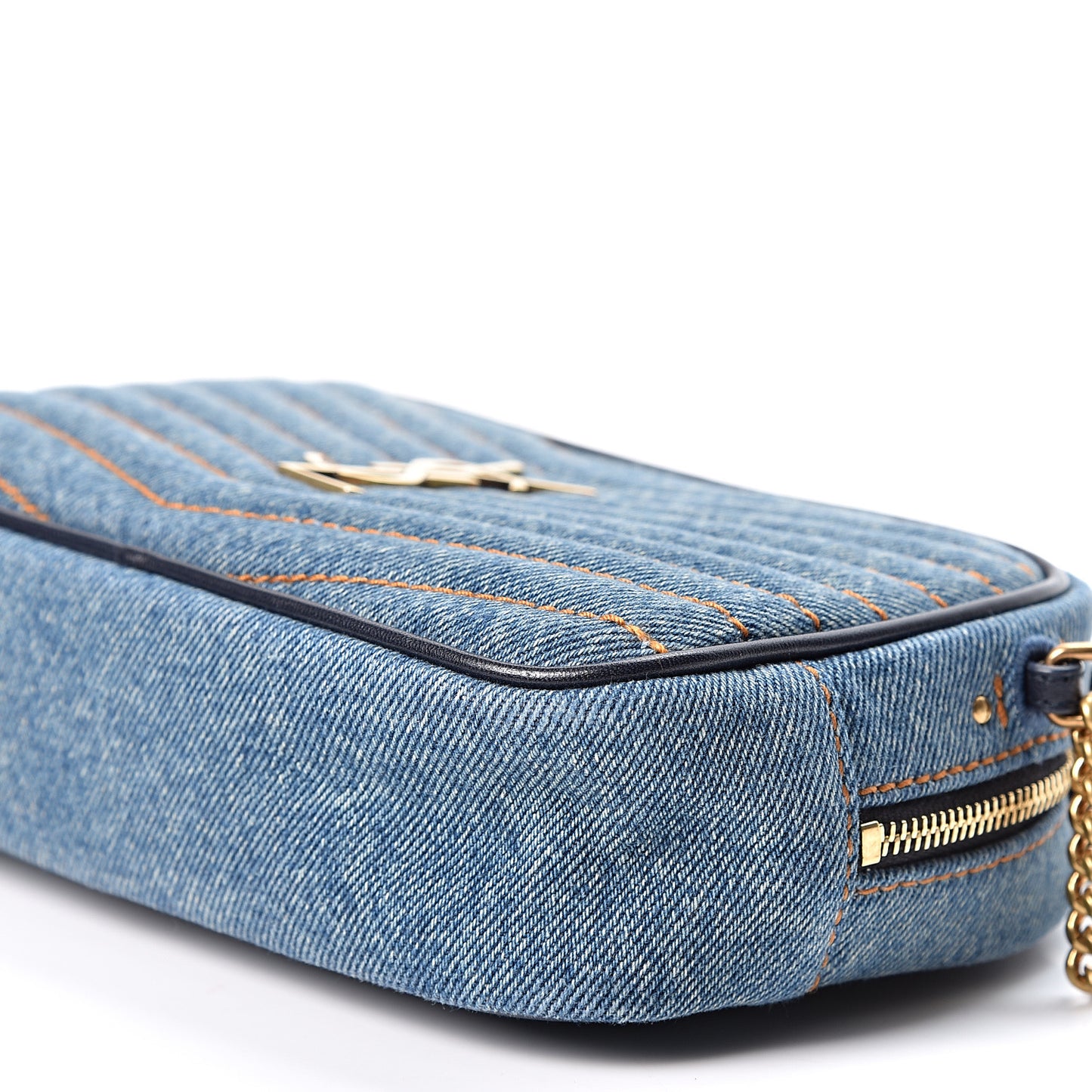 Denim Matelasse Monogram Mini Lou Camera Bag California Blue