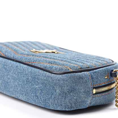 Saint Laurent Denim Matelasse Monogram Mini Lou Camera Bag California Blue 9 of 9