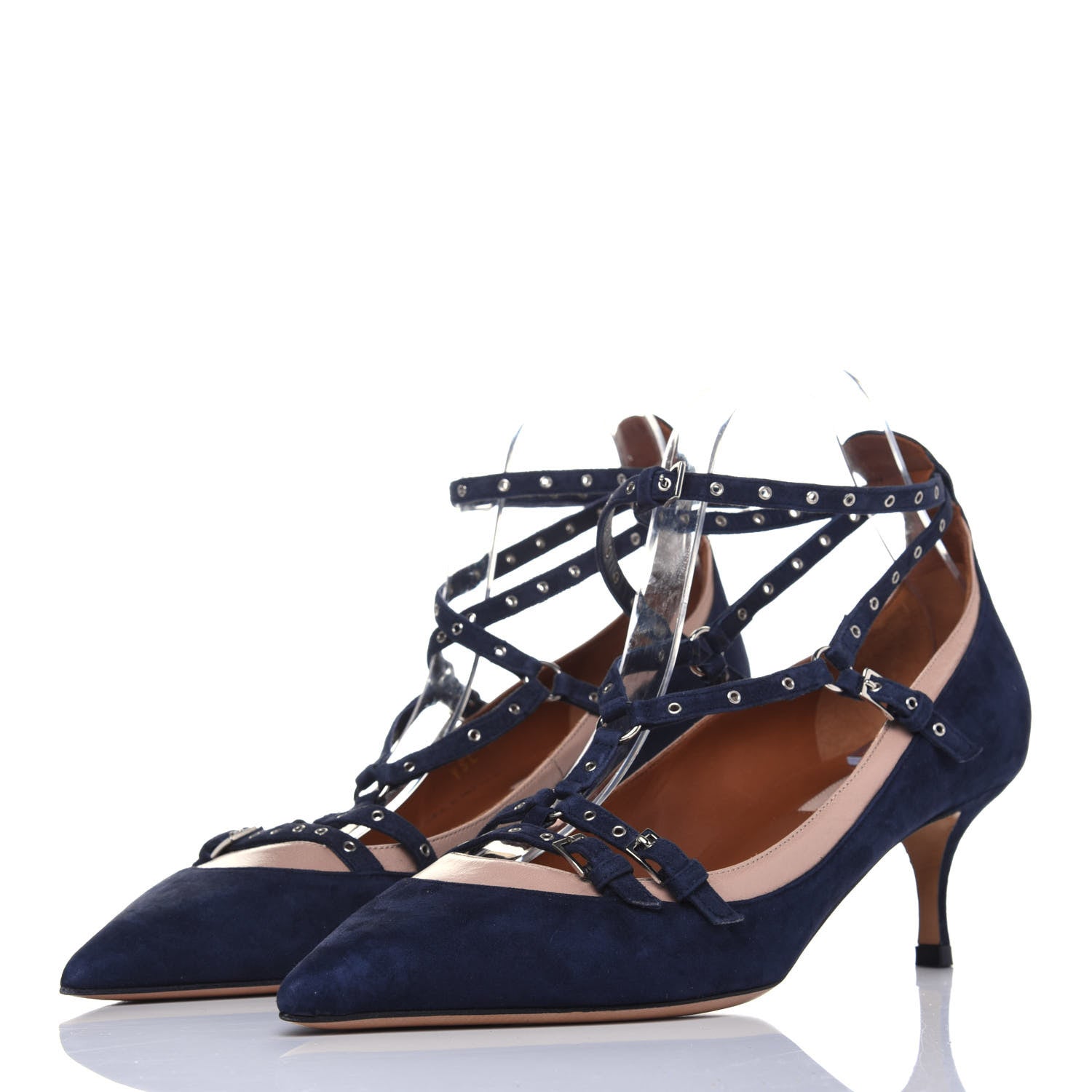 Valentino Garavani Suede Love Latch 50mm Pumps 39 Marine Poudre 3 of 9
