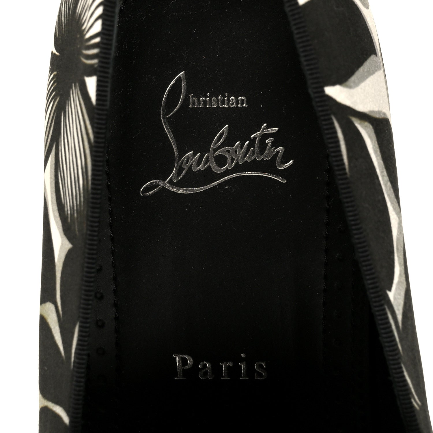 Christian Louboutin Satin Petunia Mens Dandelion Flat Loafers 42 Black White 7 of 8