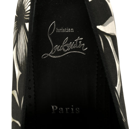 Christian Louboutin Satin Petunia Mens Dandelion Flat Loafers 42 Black White 7 of 8