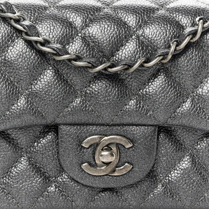 Chanel Pearly Caviar Quilted Mini Rectangular Flap Grey 9 of 11