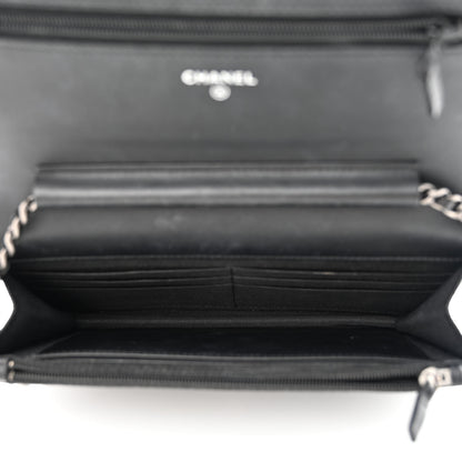 Chanel Caviar Quilted Boy Wallet On Chain WOC Black 5 of 13