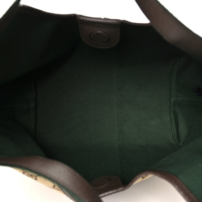 Gucci Monogram Web Small Giglio Tote Beige Dark Brown 6 of 10