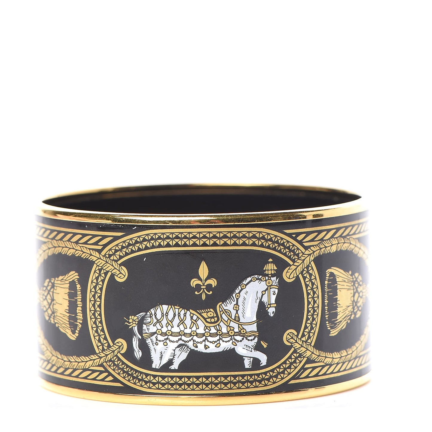 Enamel Printed Grand Apparat Extra Wide Bracelet 65 Black