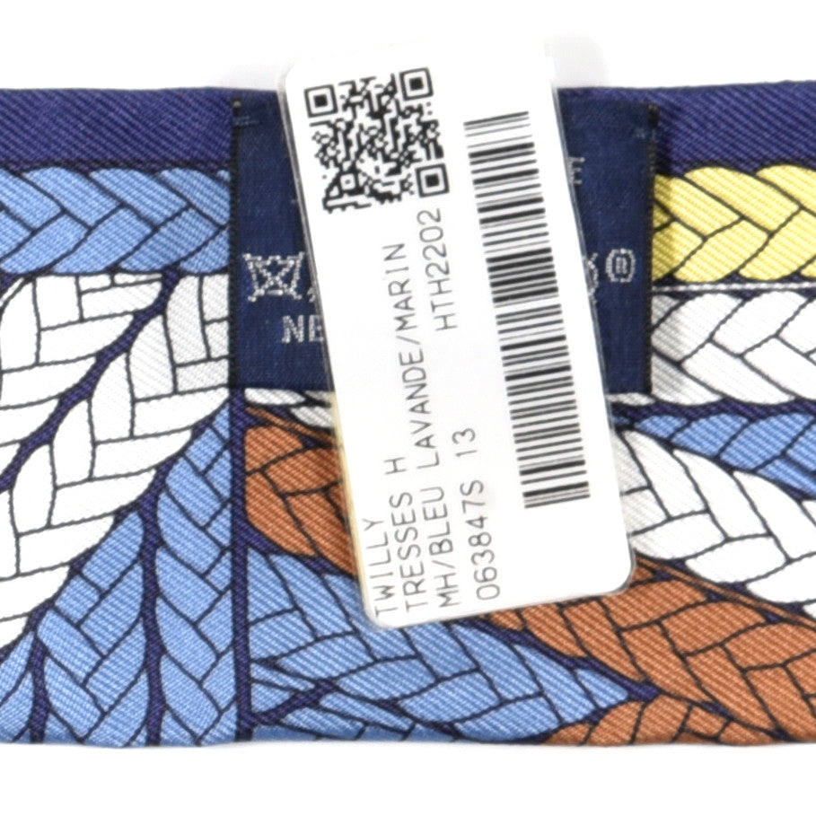 Silk Tresses H Twilly Bleu Lavande Marin Jaune