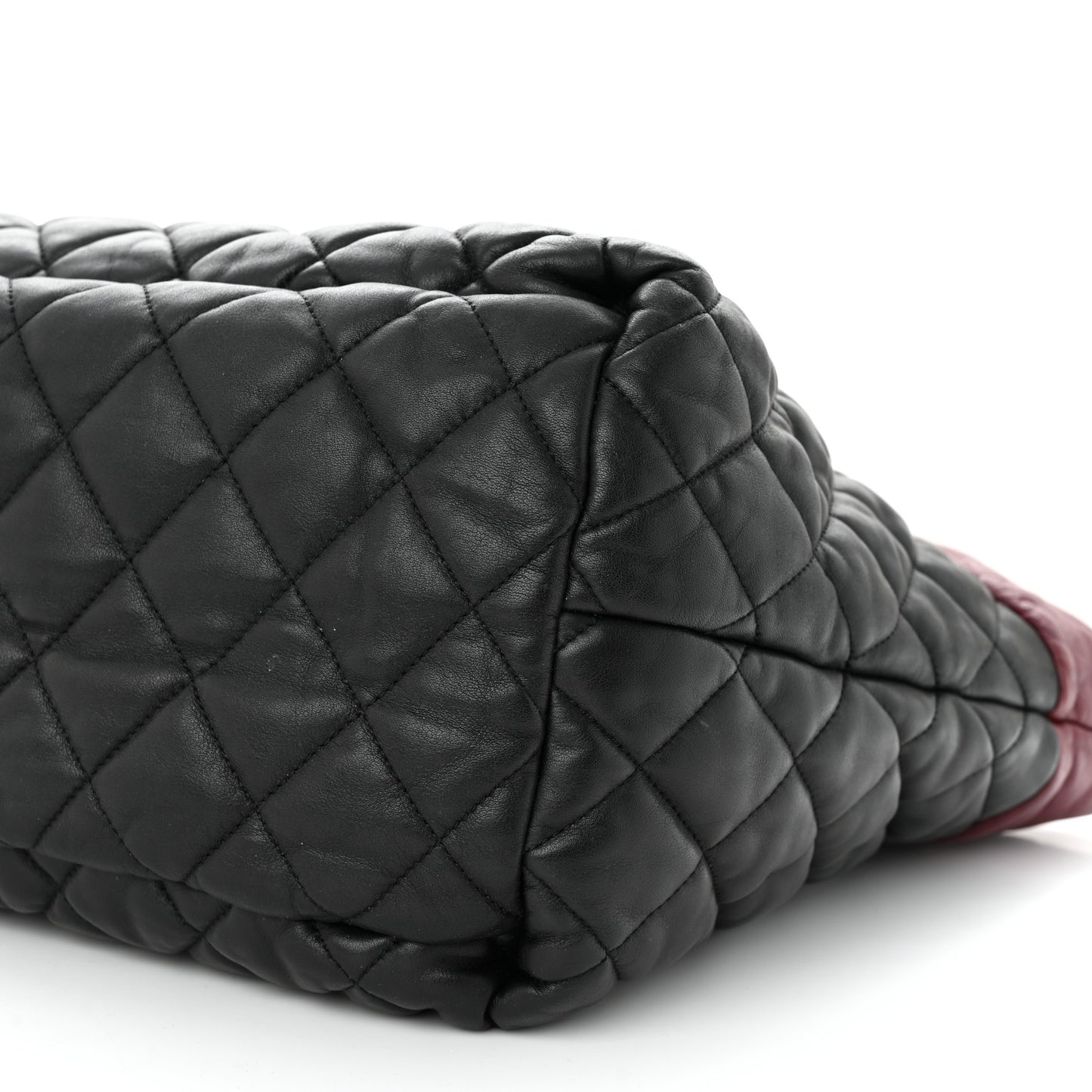 Lambskin Quilted Medium Coco Cocoon Reversible Tote Black