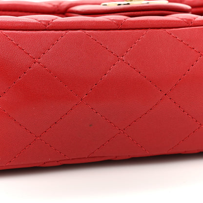 Chanel Lambskin Quilted Mini Rectangular Flap Red 15 of 16