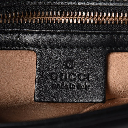 Gucci Calfskin Matelasse Small GG Marmont Top Handle Shoulder Bag Black 6 of 9