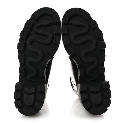 Gucci Calfskin Sylvie Web Womens Lace Up Combat Boots 39.5 Black 6 of 10