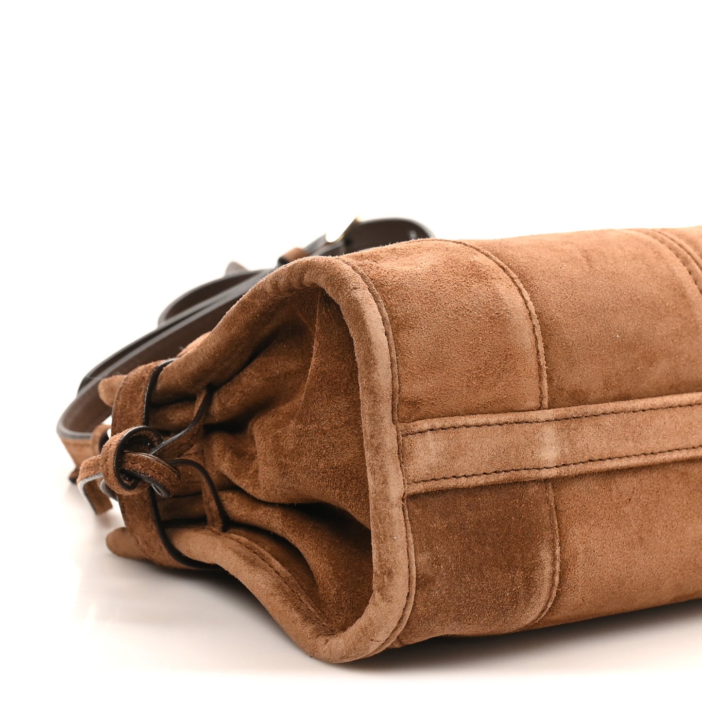 Suede Triangle Mini Bonnie Shoulder Bag Cacao