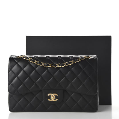 Chanel Lambskin Quilted Jumbo Double Flap Black 12 of 12