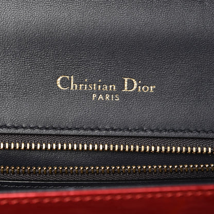Christian Dior Metallic Patent Micro-Cannage Medium Diorama Flap Bag Red 6 of 6