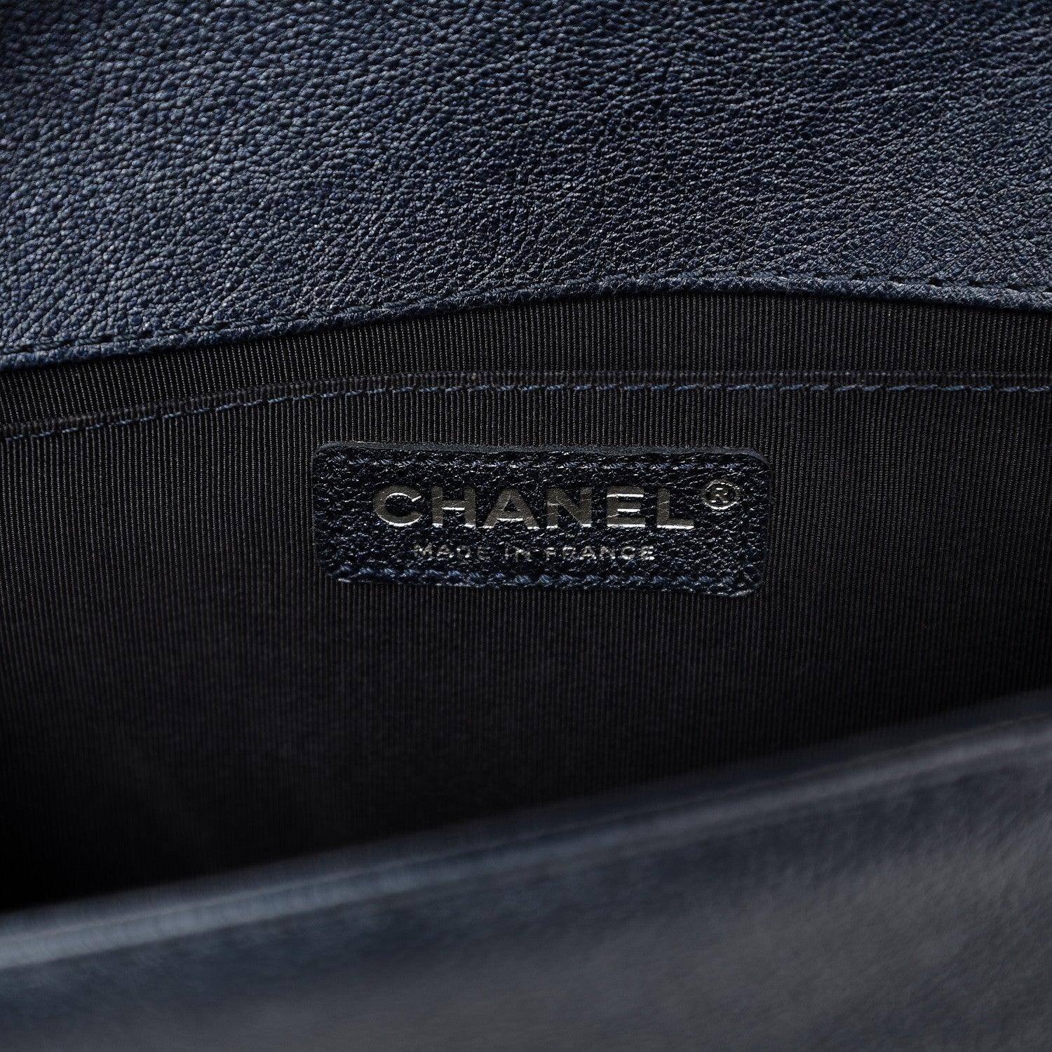 Chanel Metallic Calfskin Quilted Medium Boy Flap Navy 5 of 8