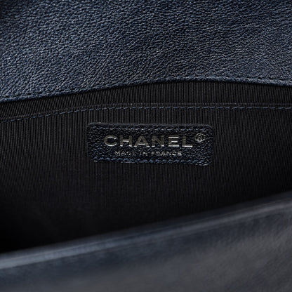 Chanel Metallic Calfskin Quilted Medium Boy Flap Navy 5 of 8