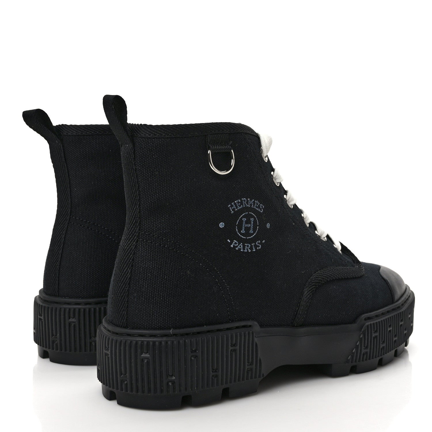 Hermes Canvas Calfskin Itineraire Ankle Boot 38 Black 4 of 10