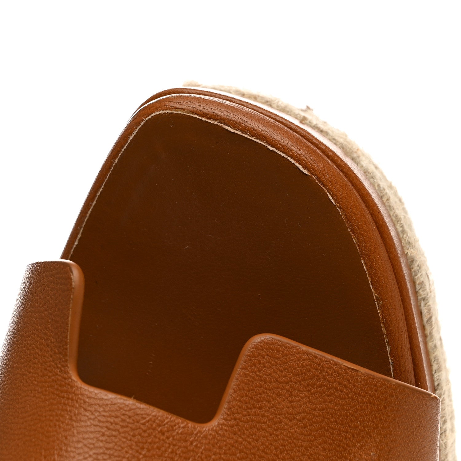 Hermes Goatskin Elda Espadrille Wedge Sandals 37 Natural 11 of 13
