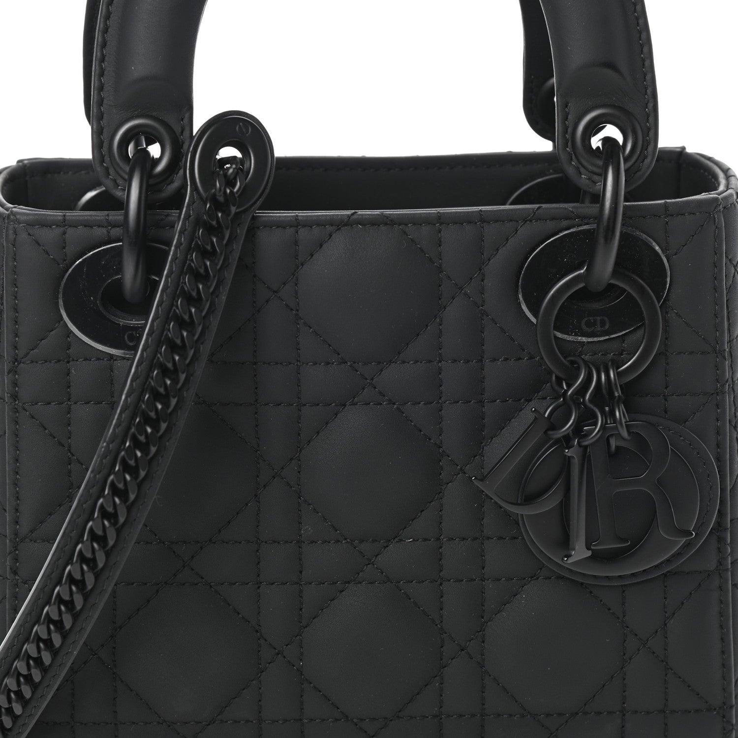 Christian Dior Ultra Matte Calfskin Cannage Mini Lady Dior Black 7 of 9