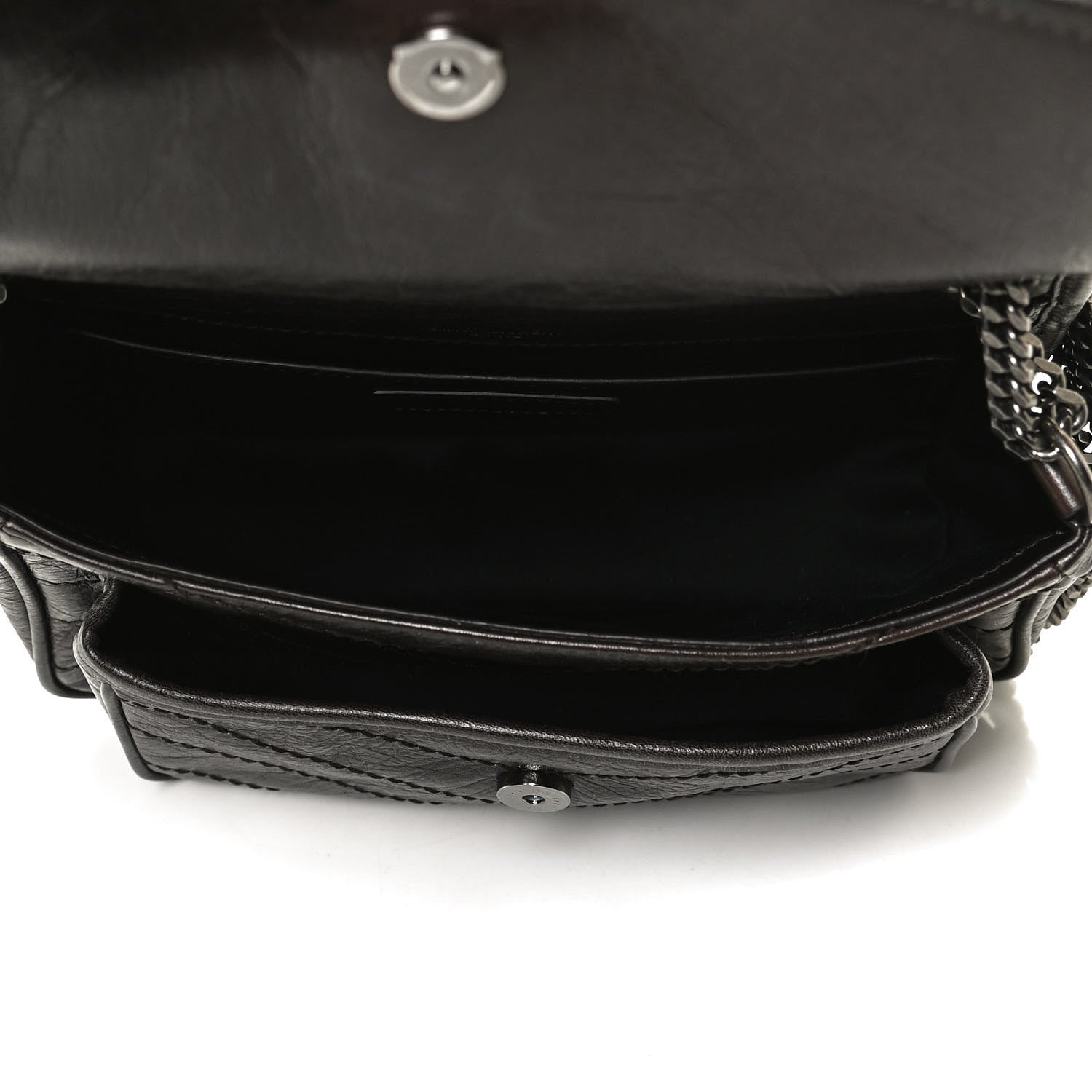 Saint Laurent Crinkled Calfskin Matelasse Monogram Baby Niki Chain Satchel Tulip 5 of 11