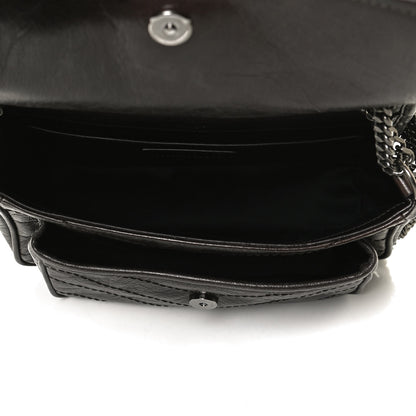 Saint Laurent Crinkled Calfskin Matelasse Monogram Baby Niki Chain Satchel Tulip 5 of 11