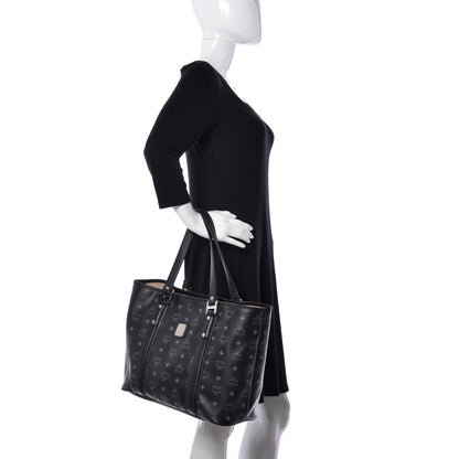 MCM Visetos Shopping Tote Black 2 of 9