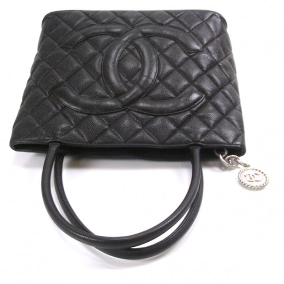Caviar Medallion Tote Black