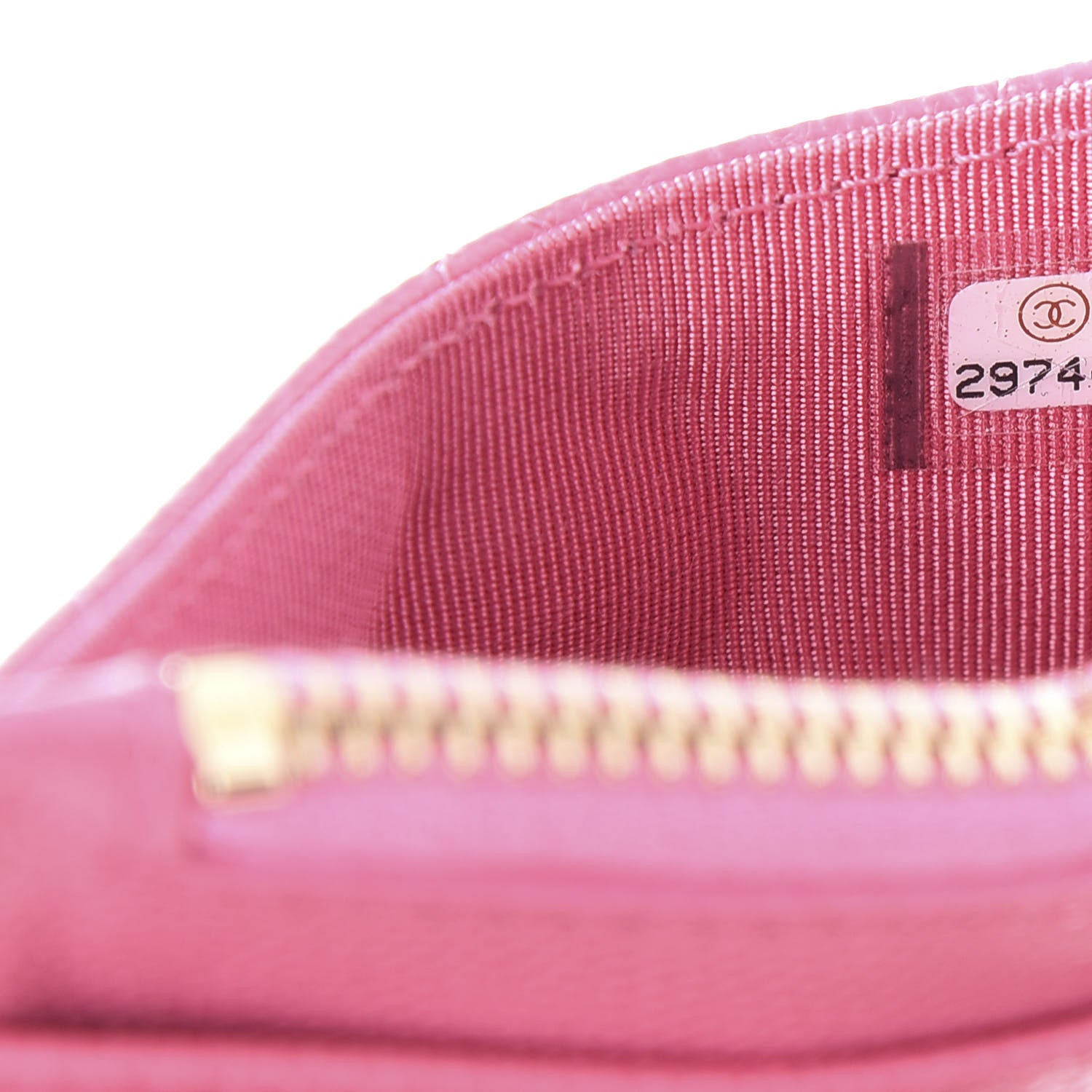 Chanel Caviar Quilted CC Zip Card Holder Pink 7 of 10