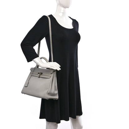 Hermes Taurillon Clemence Kelly Retourne 32 Gris Perle 2 of 18