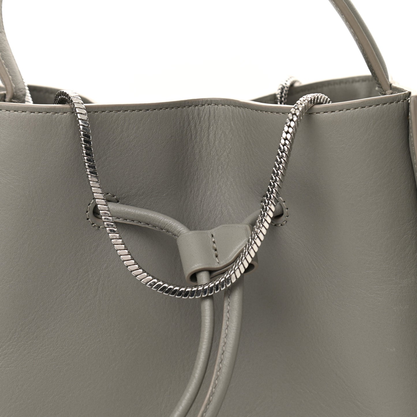 Smooth Calfskin Small Soleil Bucket Bag Cement