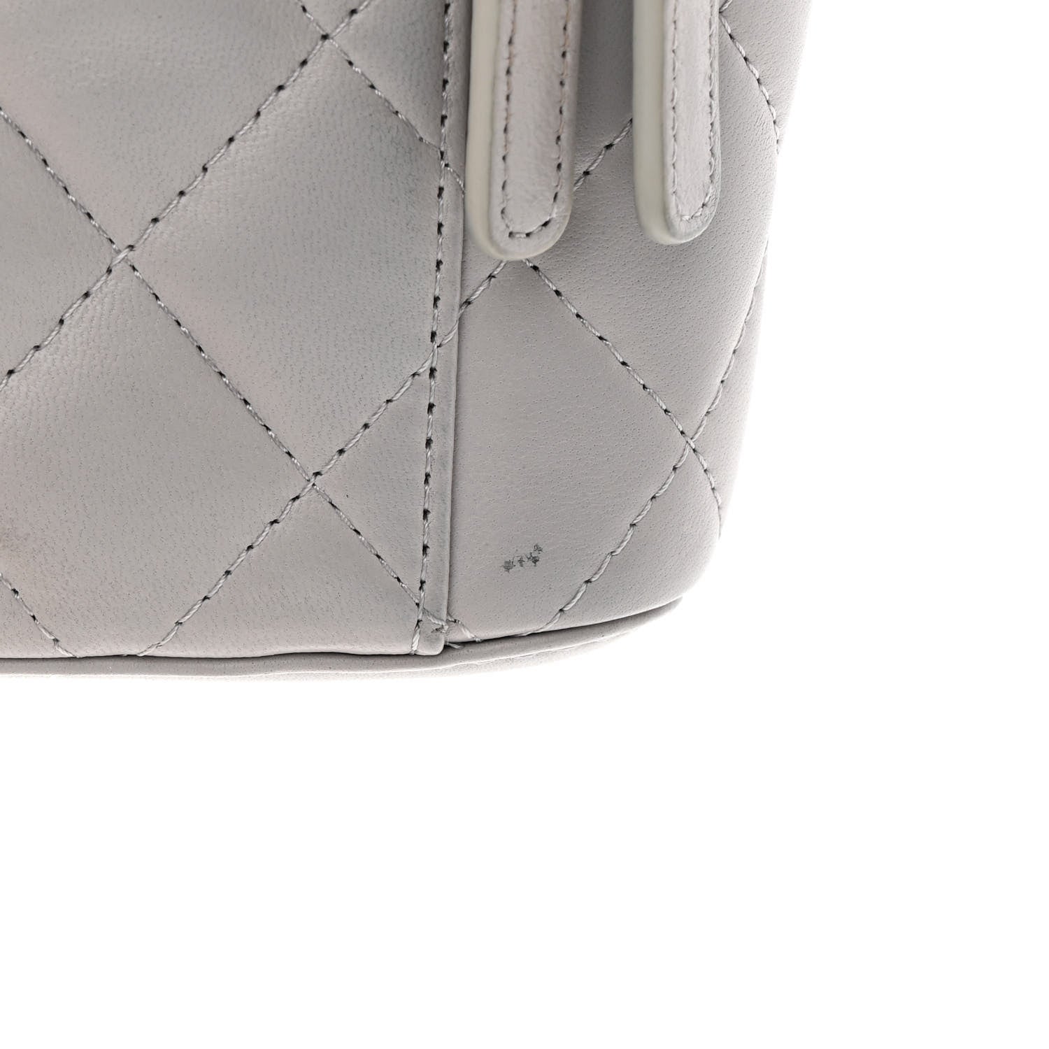 Chanel Lambskin Quilted Top Handle Mini Vanity Case With Chain Grey 15 of 16