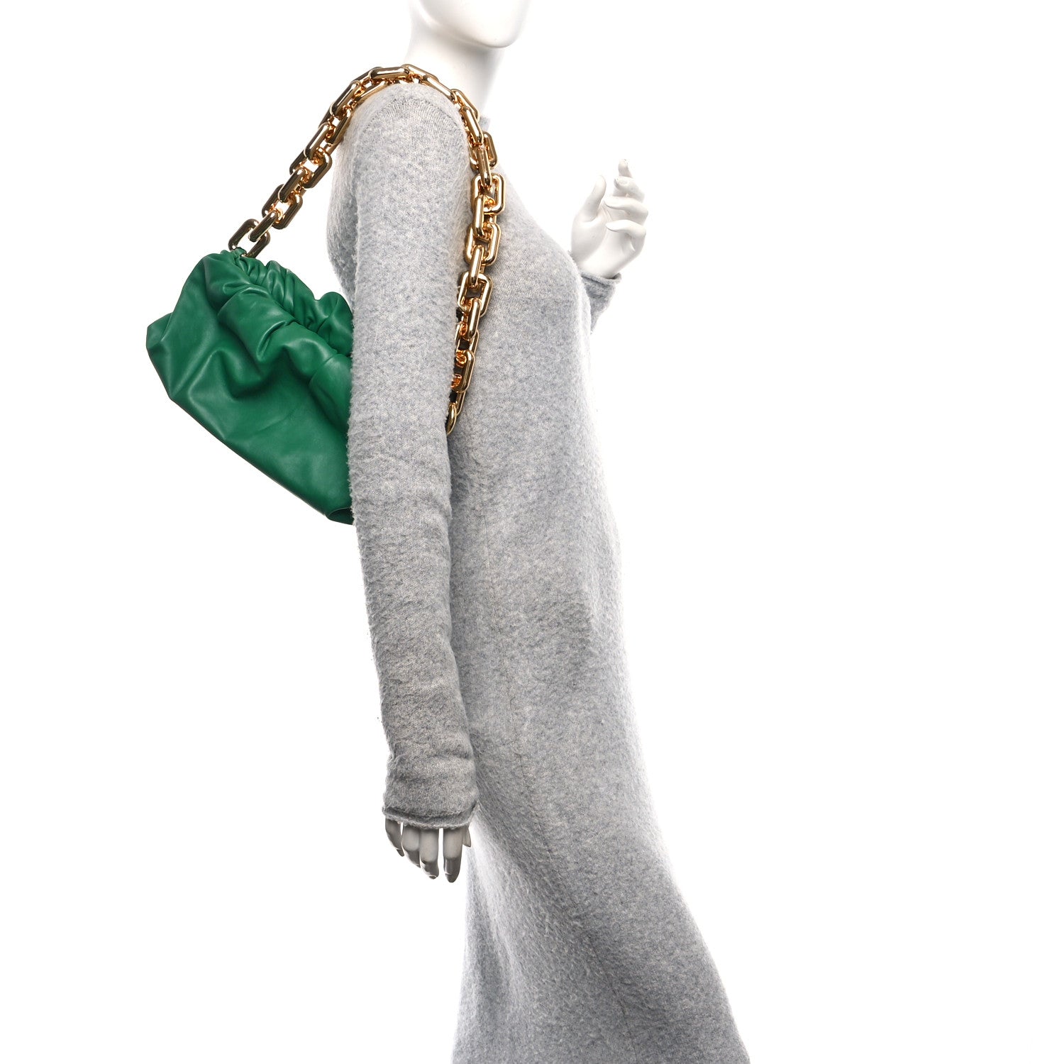 Bottega Veneta Calfskin The Pouch Chain Raintree 2 of 10