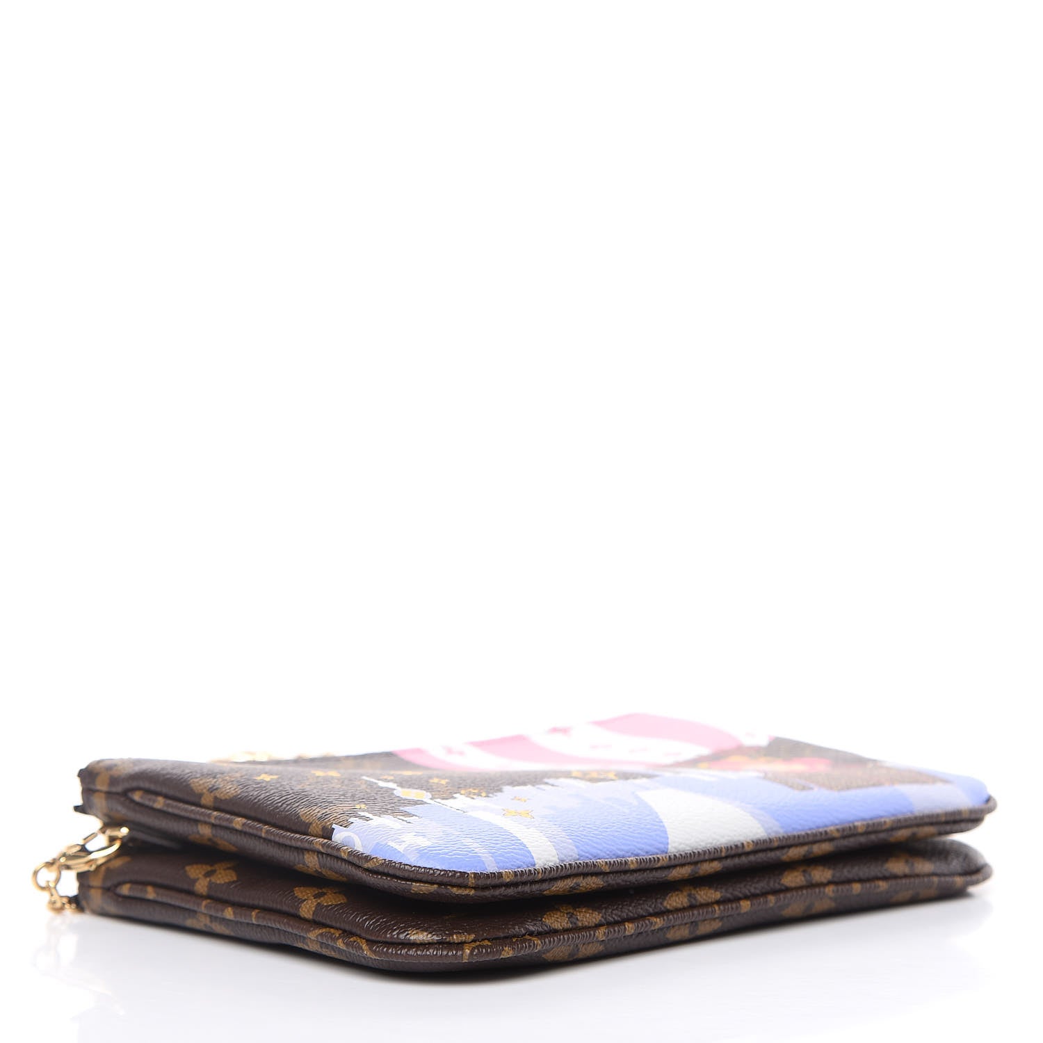 Louis Vuitton Monogram 2019 Christmas Animation Double Zip Pochette 4 of 8