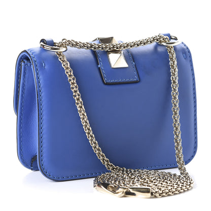 Valentino Garavani Vitello Mini Glam Lock Rockstud Flap Blue 3 of 9