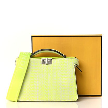 Fendi X MARC JACOBS Vitello King Cover Micro Fendi Roma Embossed Peekaboo I See U X Cross Satchel Neon Yellow 11 of 11