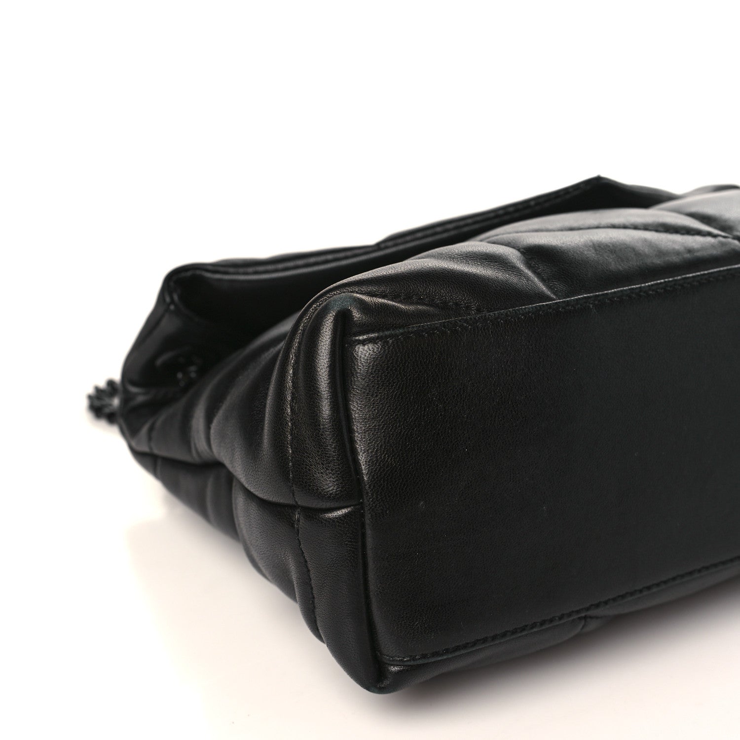 Saint Laurent Lambskin Quilted Small Loulou Puffer Monogram Chain Satchel Black 8 of 9