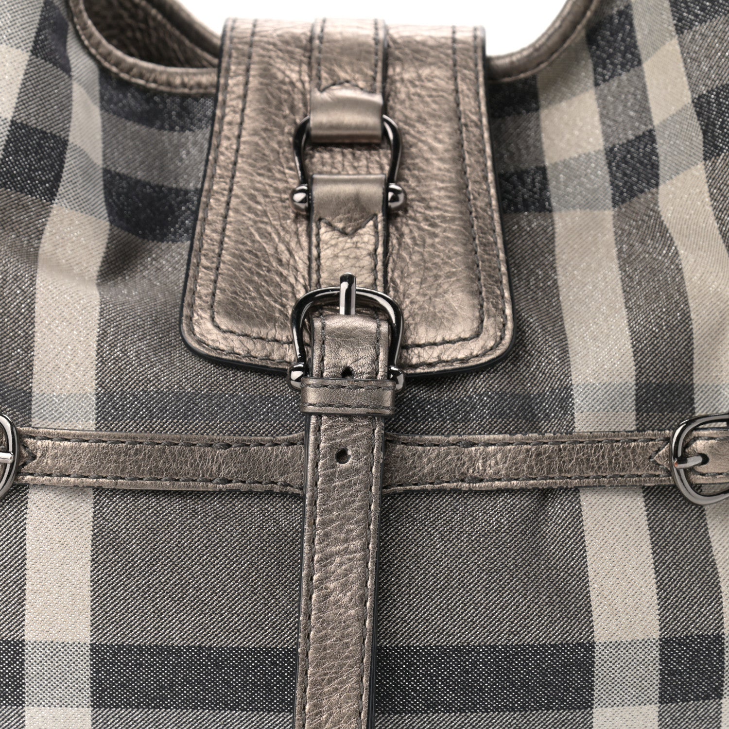 Burberry Shimmer Check Brooke Hobo Silver 9 of 12