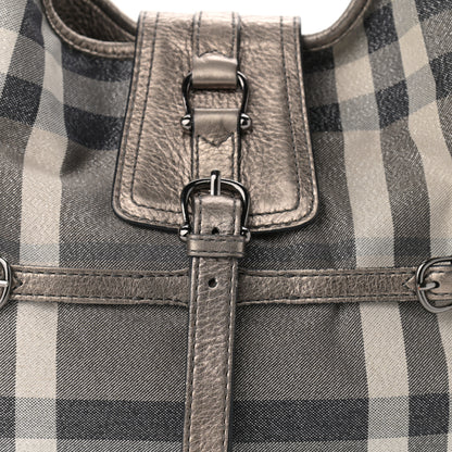 Burberry Shimmer Check Brooke Hobo Silver 9 of 12