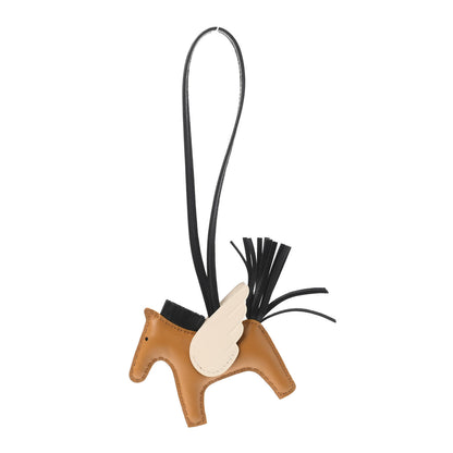 Hermes Milo Lambskin Grigri Rodeo Pegase Horse Bag Charm PM Sesame Black Nata 1 of 4