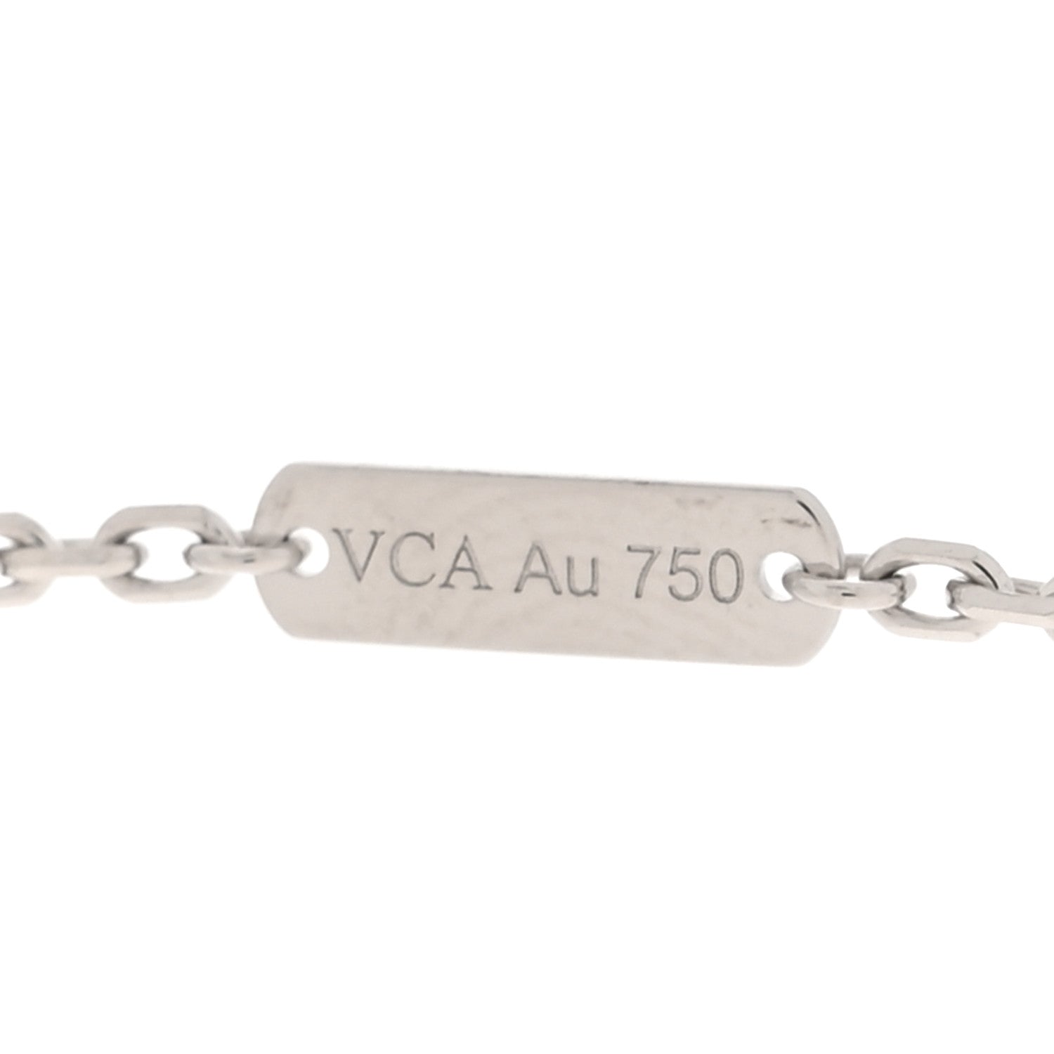 Van Cleef & Arpels 18K White Gold Trace Chain Necklace 50cm 6 of 7